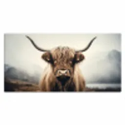 Schotse hooglander - Hoorns - Landschap Muismat XXL klein -3d_leeg