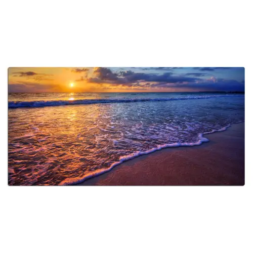 Zee - Strand - Zonsondergang - Wolken - Horizon Muismat XXL klein -3d_leeg