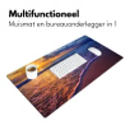Zee - Strand - Zonsondergang - Wolken - Horizon Muismat XXL klein -sfeer4