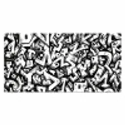 Vormen - Letters - Graffiti - Zwart Muismat XXL klein -3d_leeg
