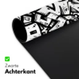 Vormen - Letters - Graffiti - Zwart Muismat XXL klein -sfeer2