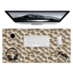 Schelpen - Waaiervorm - Wit Muismat XXL klein 681 -3d