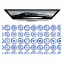 Borden - Bloemen - Patroon - Blauw Muismat XXL klein 681 -zzz3d