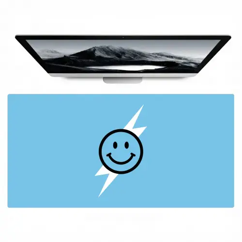 Smiley - Blauw - Bliksem Muismat XXL klein -zzz3d