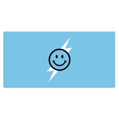 Smiley - Blauw - Bliksem Muismat XXL klein -3d_leeg
