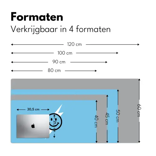 Smiley - Blauw - Bliksem Muismat XXL klein -sfeer5