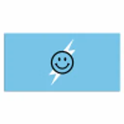Smiley - Blauw - Bliksem Muismat XXL klein -3d_leeg