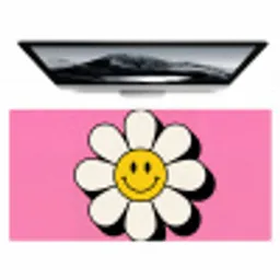 Smiley - Bloem - Roze Muismat XXL klein -zzz3d