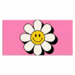 Smiley - Bloem - Roze Muismat XXL klein -3d_leeg