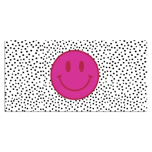 Smiley - Roze - Stippen Muismat XXL klein -3d_leeg