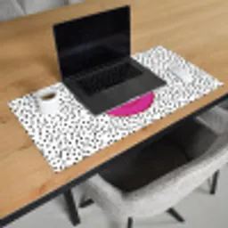 Smiley - Roze - Stippen Muismat XXL klein -sfeer1