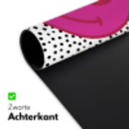 Smiley - Roze - Stippen Muismat XXL klein -sfeer2
