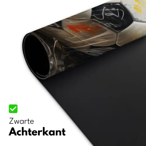 Voetbal - Muur - Zwart - Wit Muismat XXL klein -sfeer2
