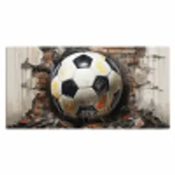 Voetbal - Muur - Zwart - Wit Muismat XXL klein -3d_leeg