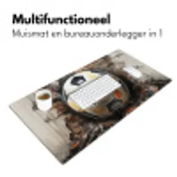 Voetbal - Muur - Zwart - Wit Muismat XXL klein -sfeer4
