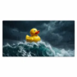 Storm - Badeend - Golven Muismat XXL klein -3d_leeg