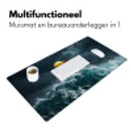 Storm - Badeend - Golven Muismat XXL klein -sfeer4