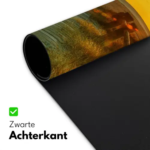 Zon - Strand - Duin - Horizon - Gras - Pad - Oranje Muismat XXL klein -sfeer2