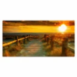 Zon - Strand - Duin - Horizon - Gras - Pad - Oranje Muismat XXL klein -3d_leeg
