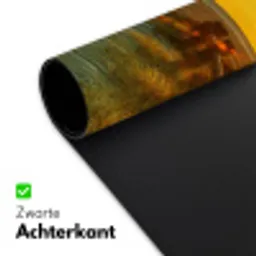 Zon - Strand - Duin - Horizon - Gras - Pad - Oranje Muismat XXL klein -sfeer2