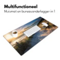 Zonsondergang - Strand - Duin - Gras - Bank Muismat XXL klein -sfeer4