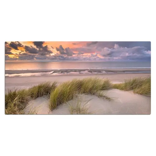 Zonsondergang - Duin - Strand - Planten - Zee Muismat XXL klein -3d_leeg