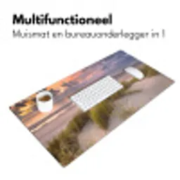 Zonsondergang - Duin - Strand - Planten - Zee Muismat XXL klein -sfeer4