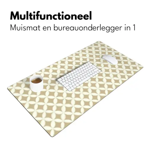Symmetrisch - Motief - Beige Muismat XXL klein 681 -sfeer4