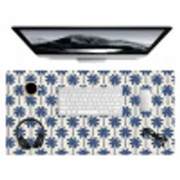 Symmetrisch - Palm - Blauw Muismat XXL klein 681 -3d