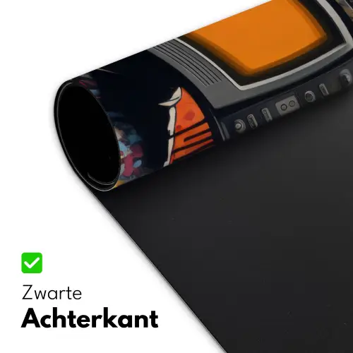 Televisie - Graffiti - Mens - Kleuren Muismat XXL klein -sfeer2