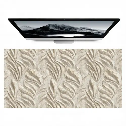 Textuur - Reliëf - Beige Muismat XXL klein 681 -zzz3d