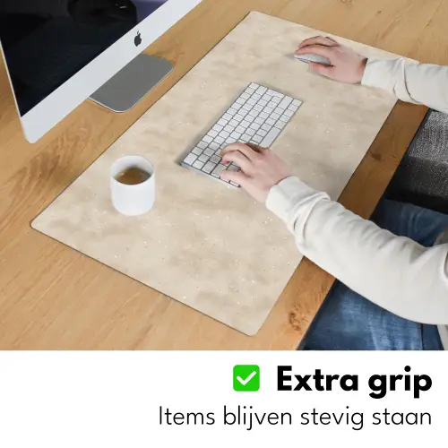 Structuur - Spikkels - Beige Muismat XXL klein 681 -sfeer3