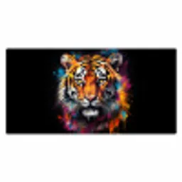 Tijger - Graffiti - Dieren - Zwart Muismat XXL klein -3d_leeg