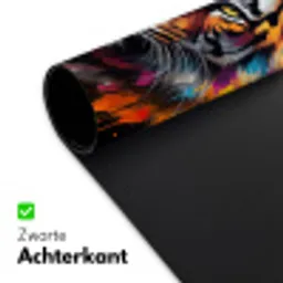 Tijger - Graffiti - Dieren - Zwart Muismat XXL klein -sfeer2