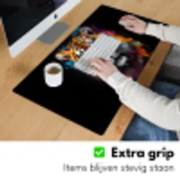 Tijger - Graffiti - Dieren - Zwart Muismat XXL klein -sfeer3