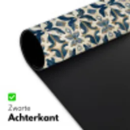 Tegel - Patroon - Blauw - Beige Muismat XXL klein 681 -sfeer2