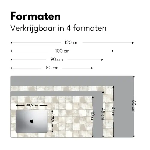 Tegel - Patroon - Verweerd Muismat XXL klein 681 -sfeer5