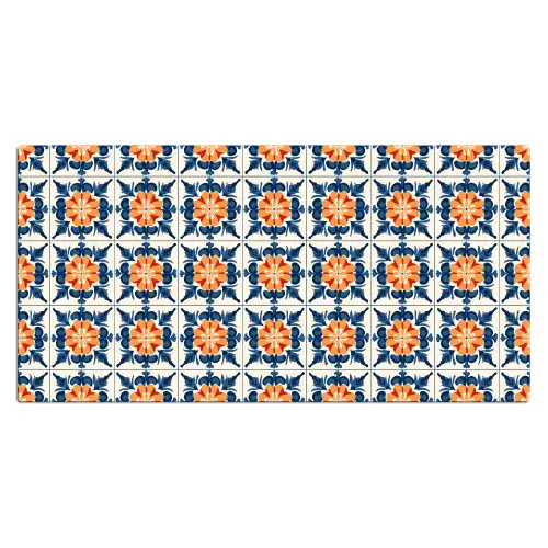 Traditioneel - Tegel - Oranje Muismat XXL klein 681 -3d_leeg