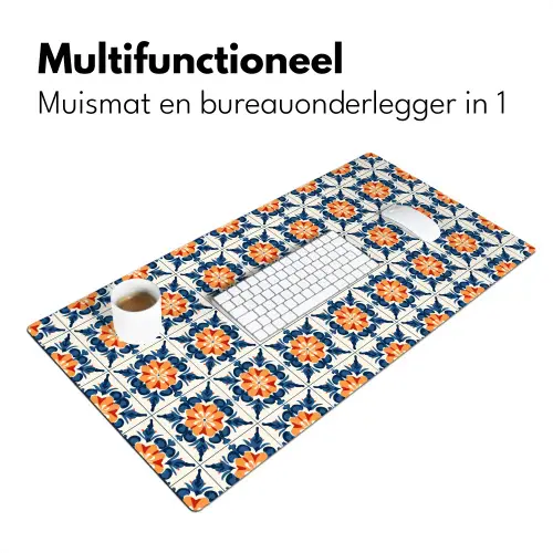 Traditioneel - Tegel - Oranje Muismat XXL klein 681 -sfeer4