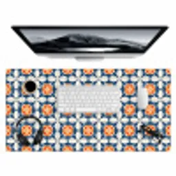 Traditioneel - Tegel - Oranje Muismat XXL klein 681 -3d