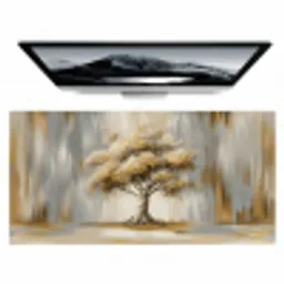 Boom - Bladeren - Abstract - Wit Muismat XXL klein -zzz3d