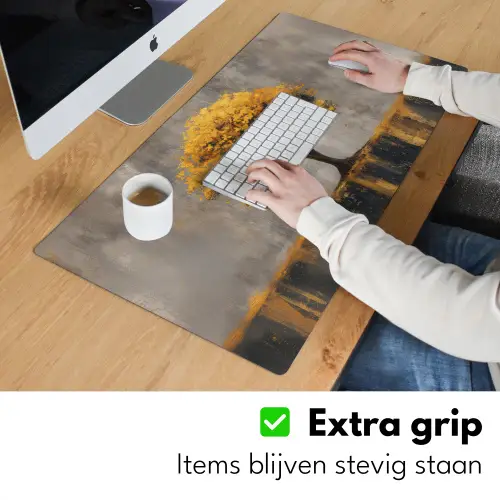 Boom - Bladeren - Goud - Abstract Muismat XXL klein -sfeer3