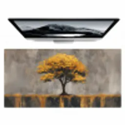 Boom - Bladeren - Goud - Abstract Muismat XXL klein -zzz3d