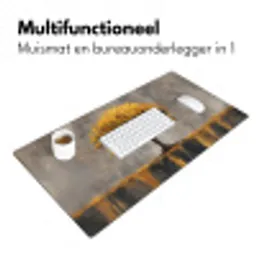 Boom - Bladeren - Goud - Abstract Muismat XXL klein -sfeer4