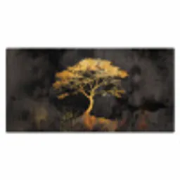 Boom - Schilderij - Goud - Abstract Muismat XXL klein -3d_leeg