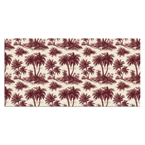 Tropisch - Geometrisch - Bordeauxrood Muismat XXL klein 681 -3d_leeg