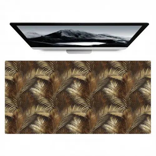 Tropisch - Bladeren - Goud Muismat XXL klein 681 -zzz3d