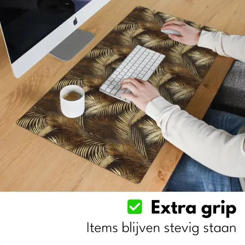Tropisch - Bladeren - Goud Muismat XXL klein 681 -sfeer3