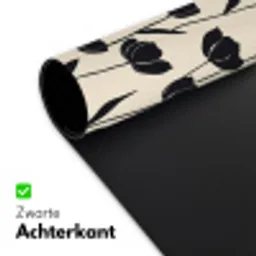 Tulpen - Patroon - Zwart Muismat XXL klein 681 -sfeer2