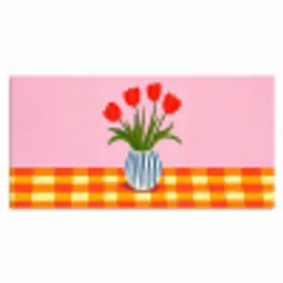 Tulpen - Roze - Vaas Muismat XXL klein -3d_leeg